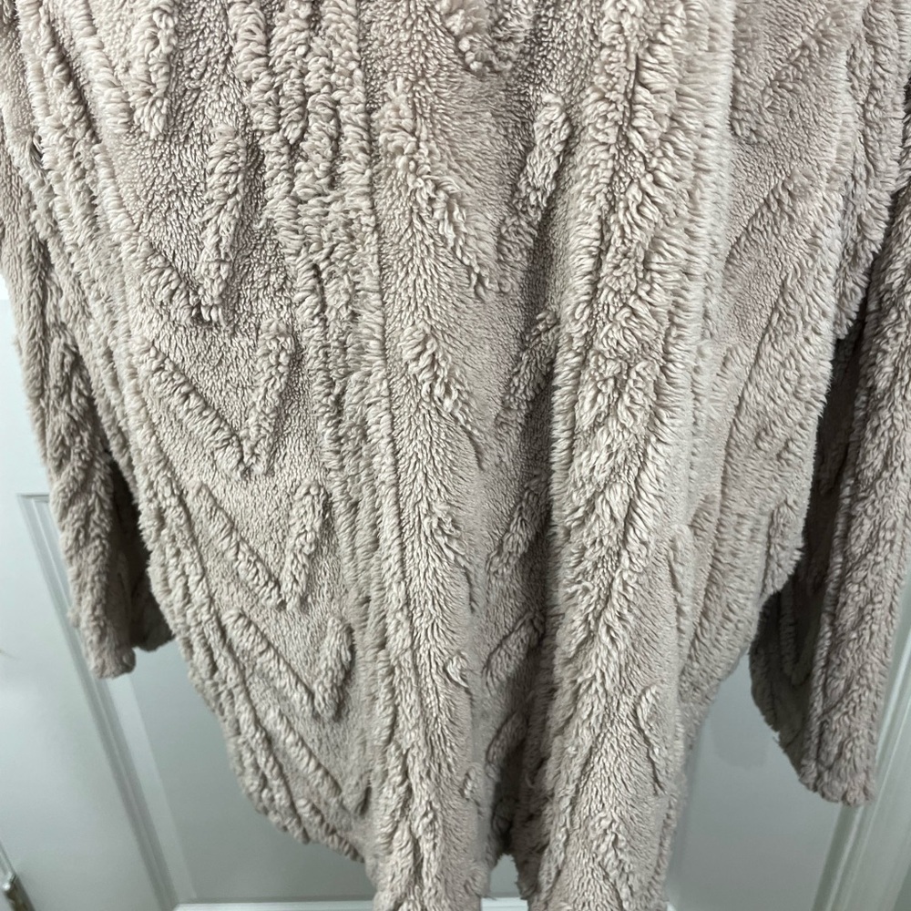 Plush Taupe Hooded Sherpa Sweater Size 2XL CB- - Picture 4 of 8